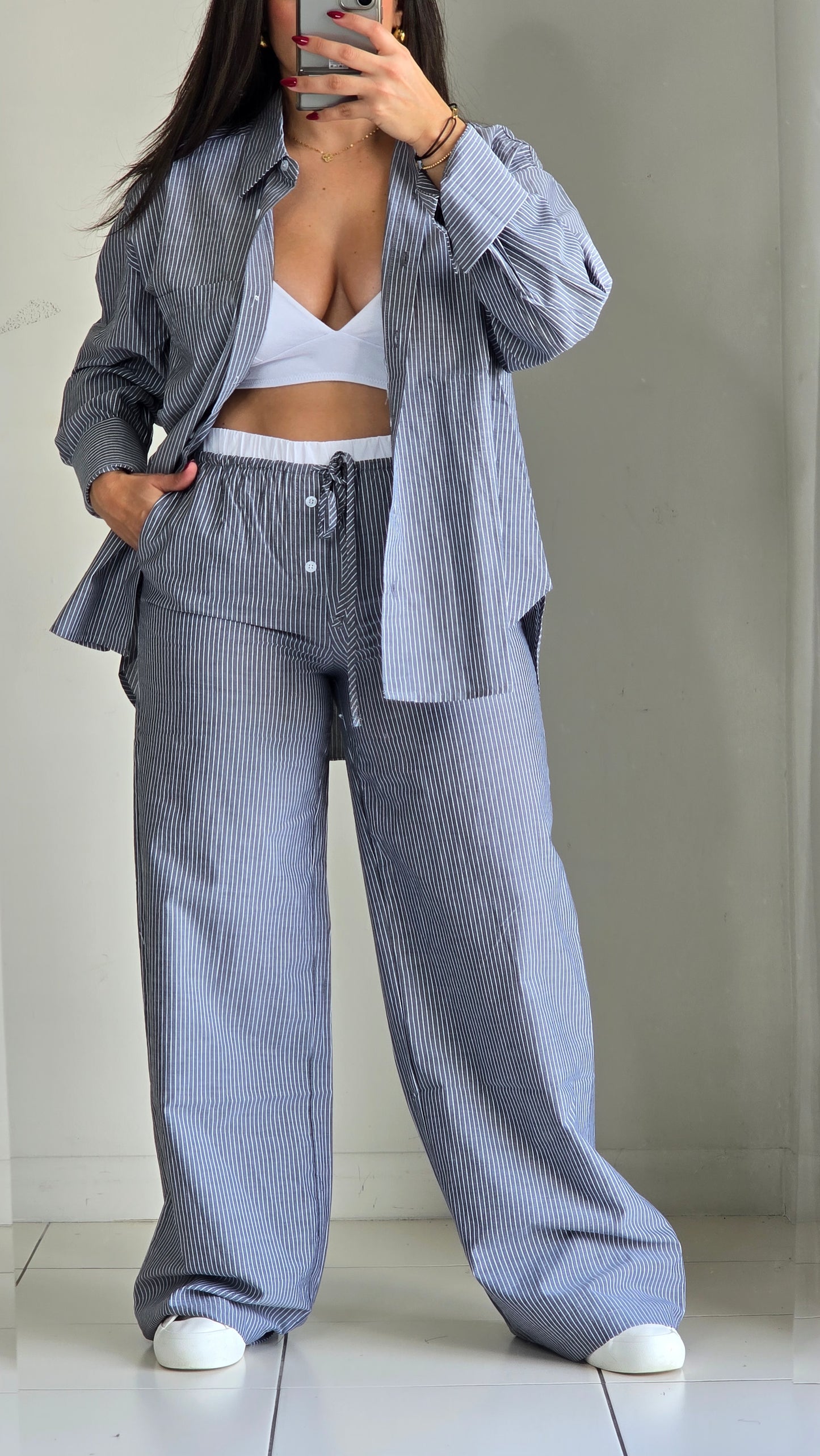 Boxer waist pinstripes lounge pants [read description]