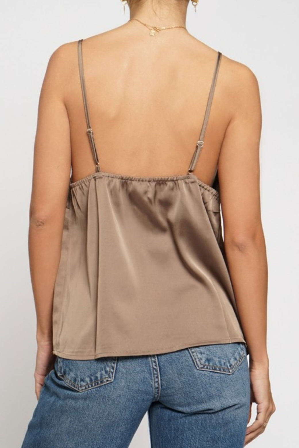 Satin v neck cami top