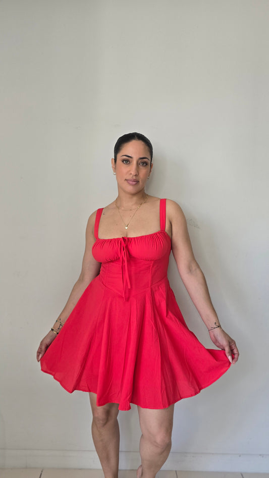 Bustier bodice mini dress