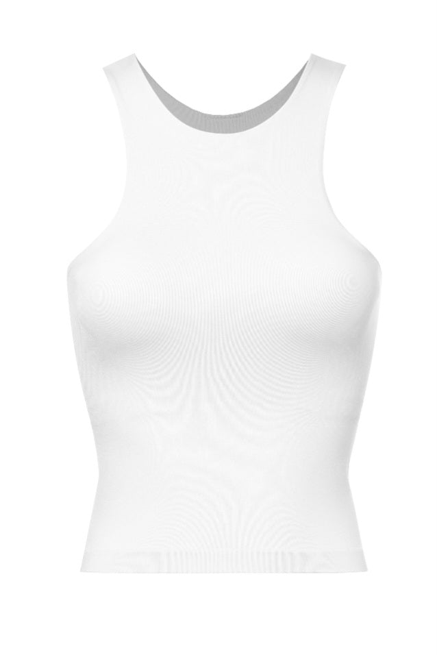 White racer tank top