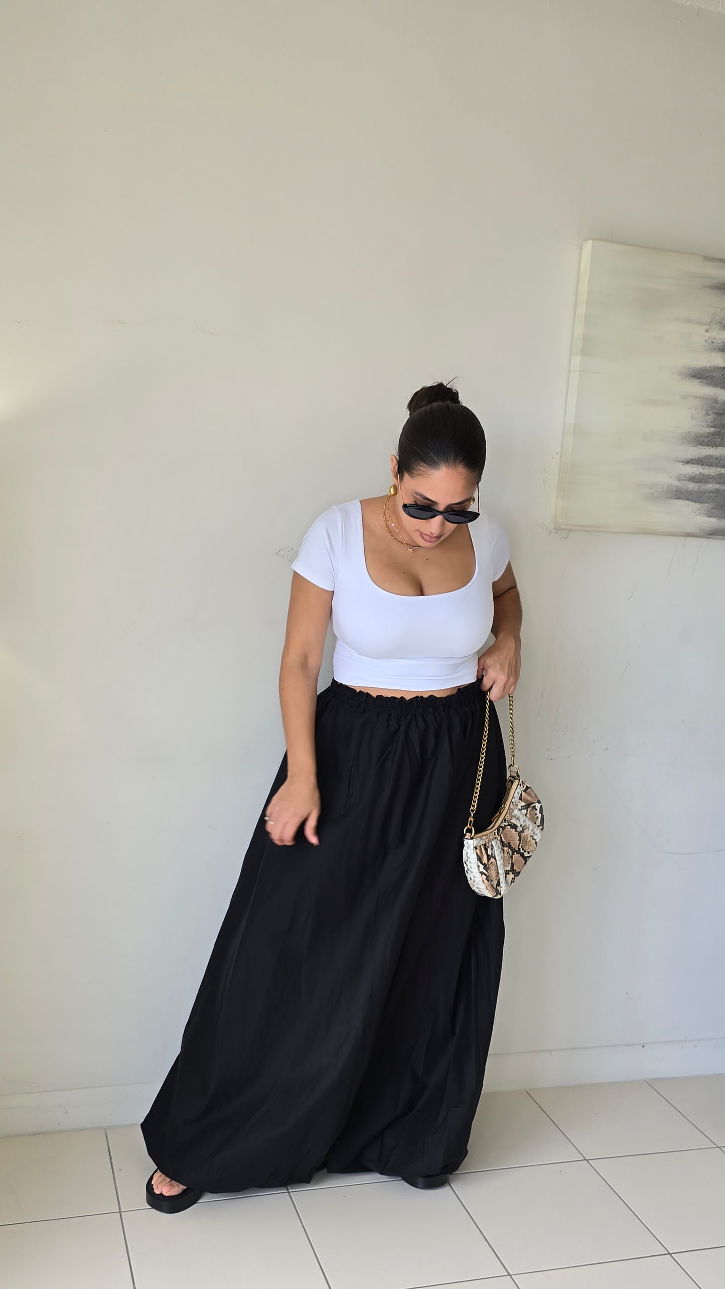 Bubble long skirt