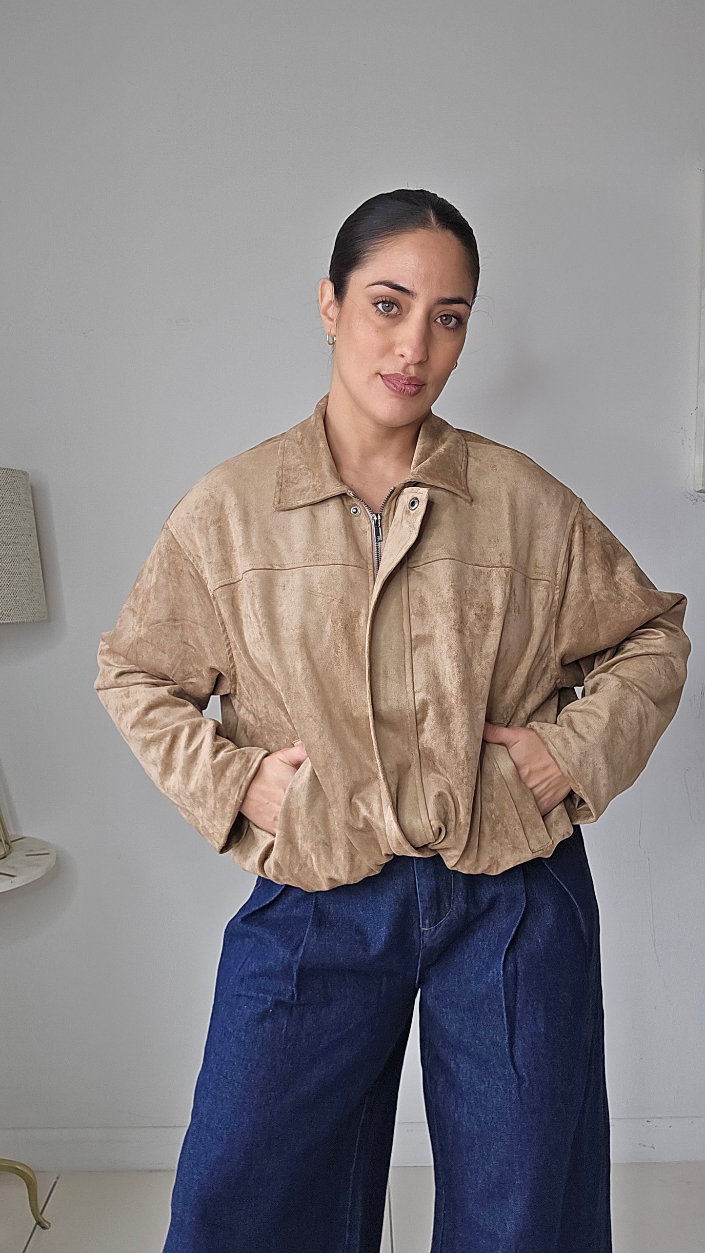 Faux Suede bomber jacket