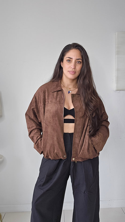 Faux Suede bomber jacket