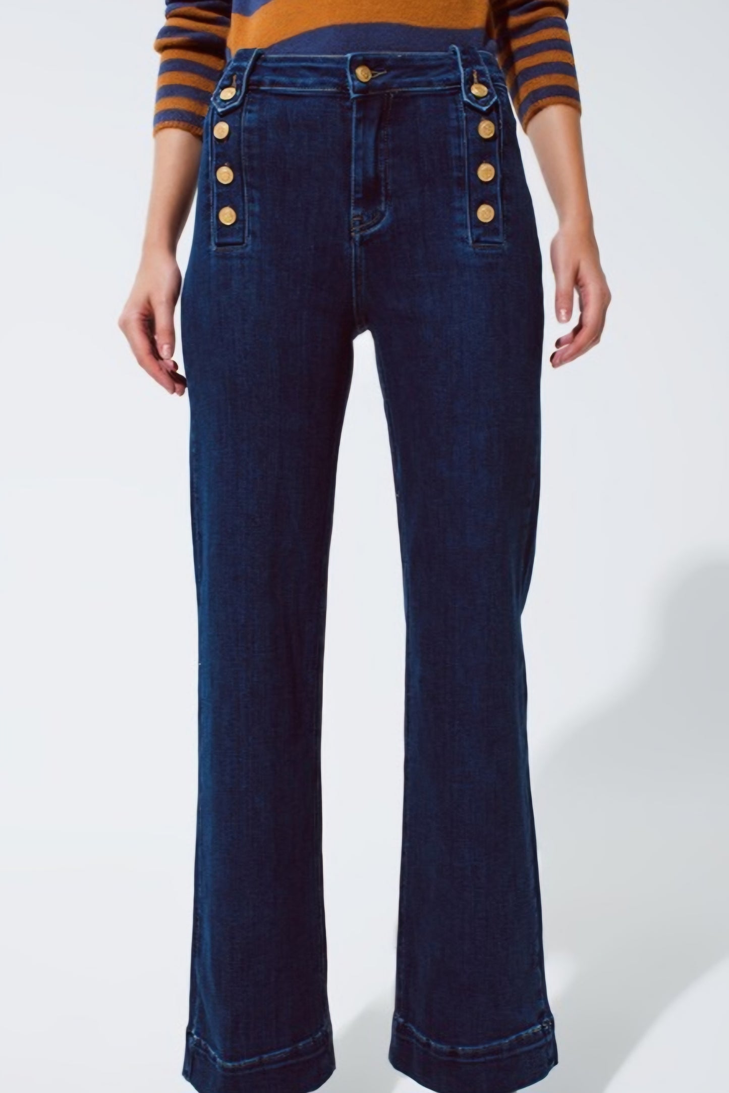 Marine Flare Jeans with button details