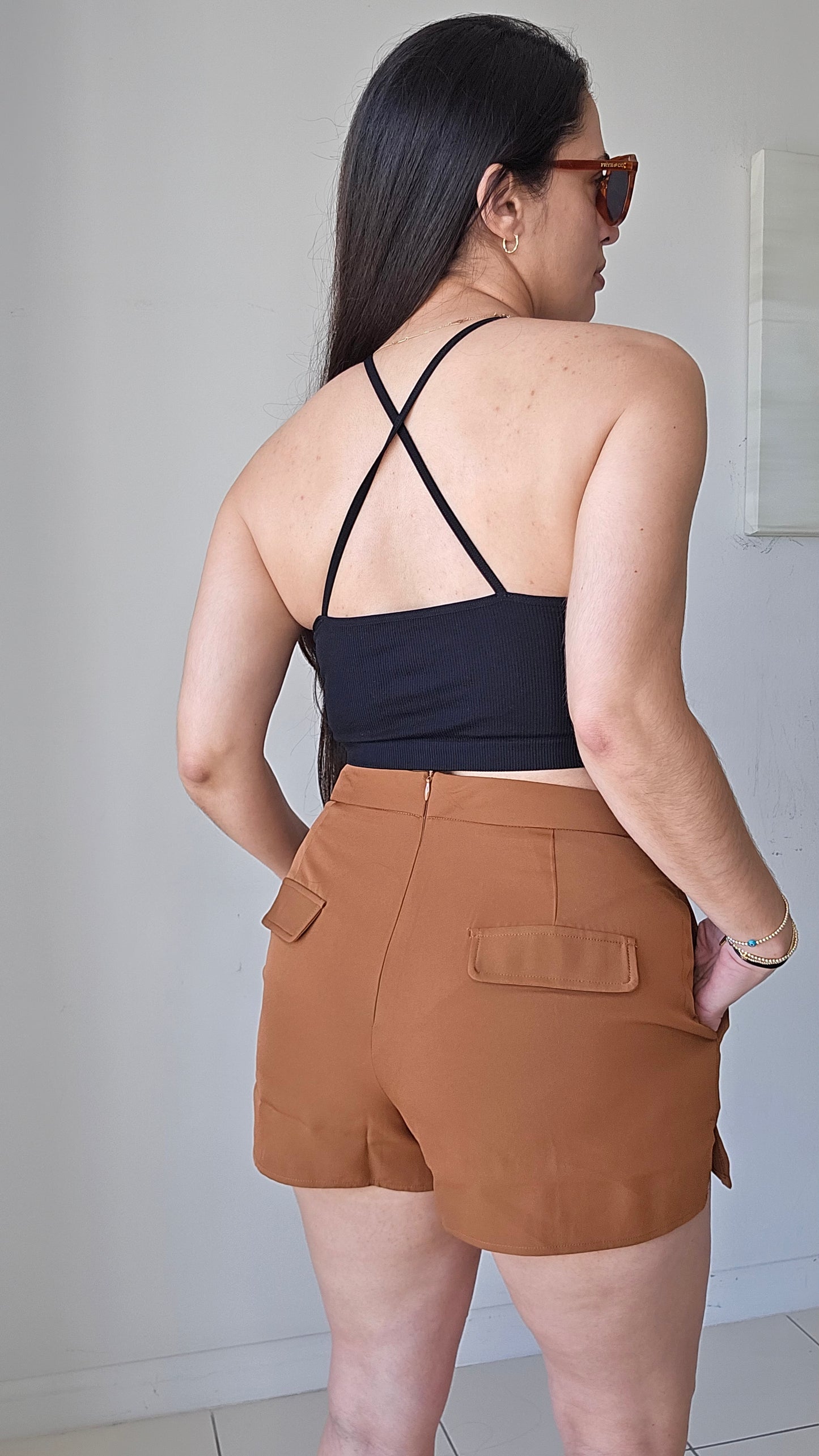 Black ribbed crop top