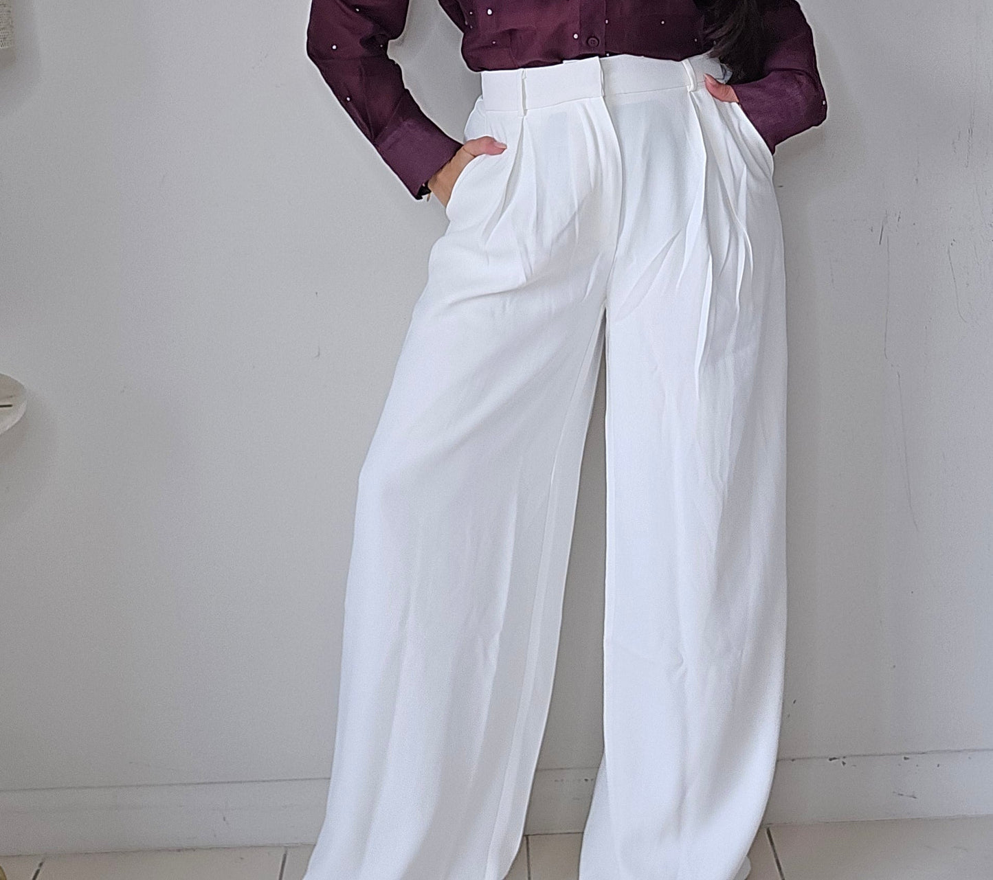 Wide leg trousers