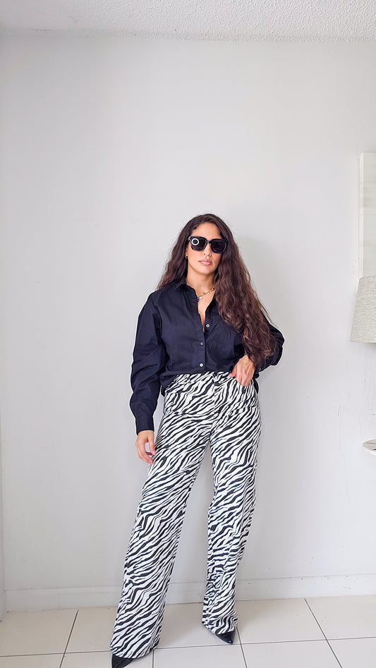 Zebra print jeans