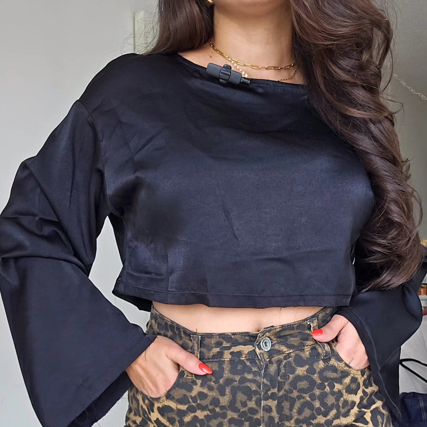 Flowy bell sleeves top