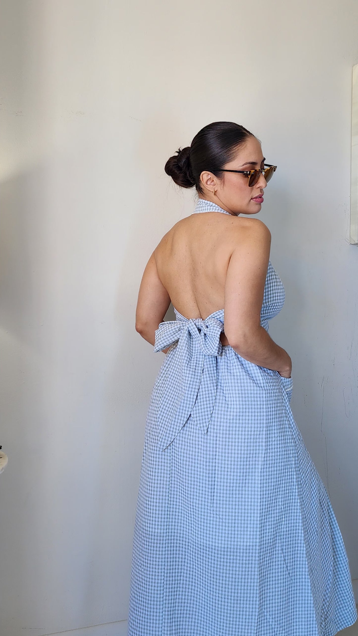 Gingham midi dress