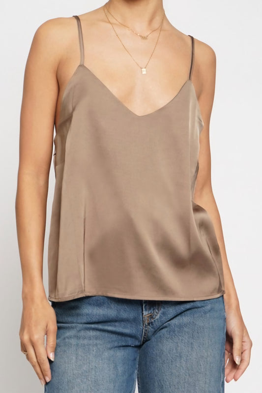 Satin v neck cami top