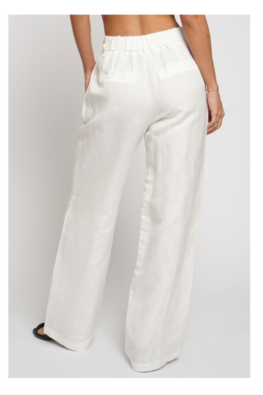 White linen pants